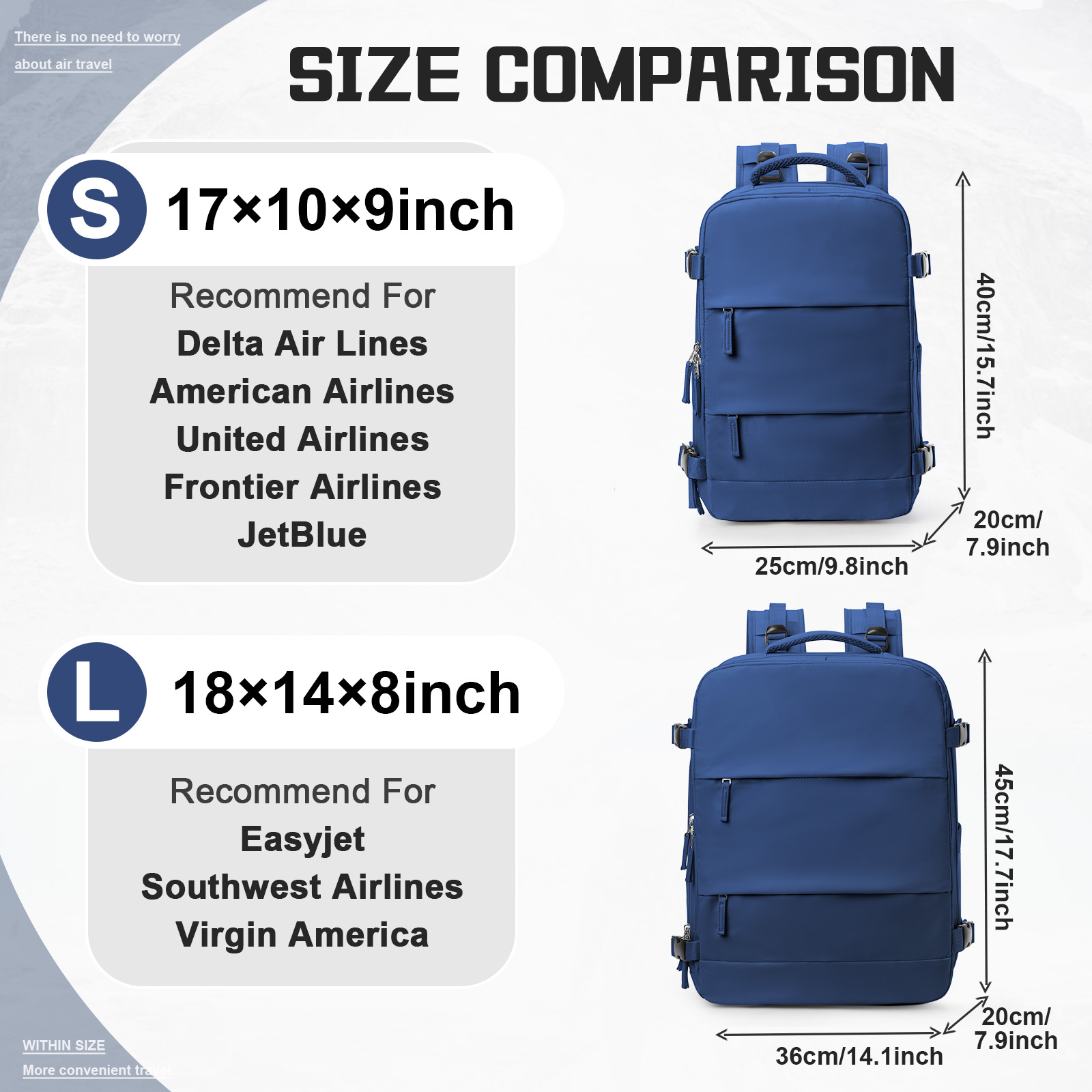 Bagage à main sac à dos pour ordinateur portable Ryanair mochila viaje cabina avion 40x20x25 sac de cabine sac à dos de voyage pour hommes femmes, Reiserucksack