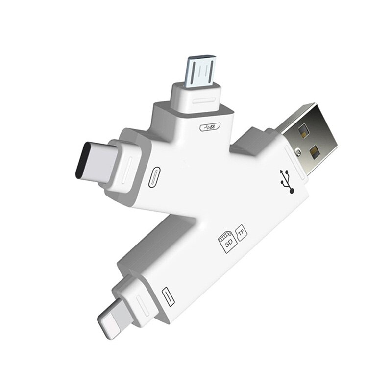 Pen drive 4 em 1 para ipad, acessório para leitura de cartão micro sd e tf, usb, para mac e pc