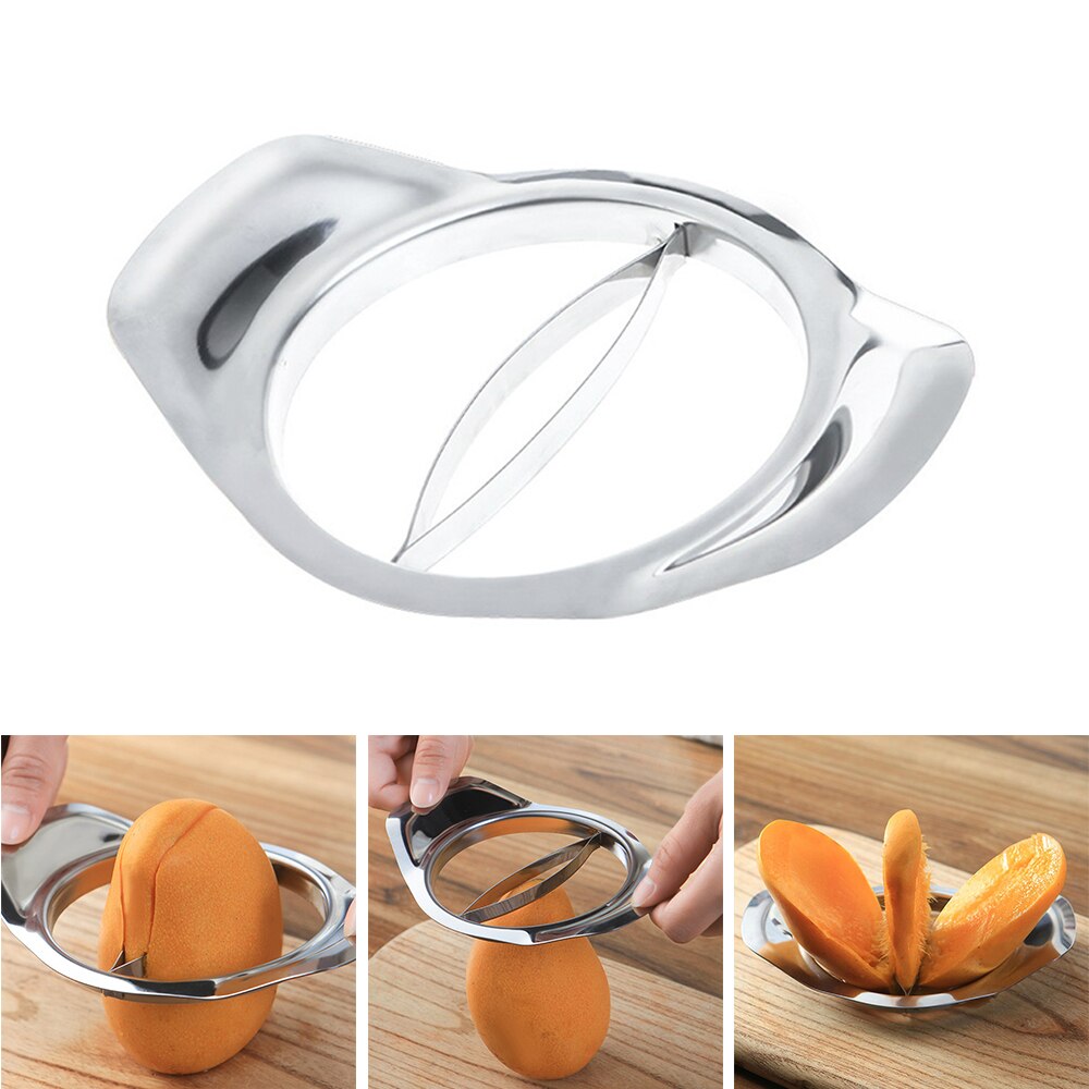 Stainless Steel Mango Splitter Slicer Cutter Pitter Mango Core Pit Remover Watermelon Peeler Fruit Vegetable Kitchen Tool