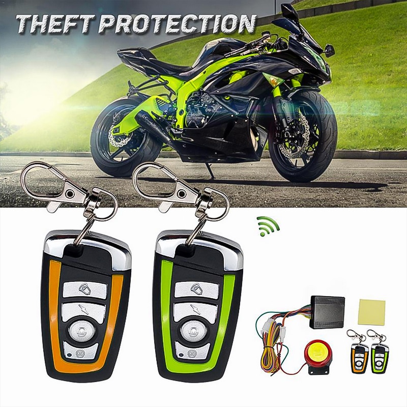 Motorcycle Anti-Theft Alarm Remote Control Bicycle Engine Start Security Alarm Remote Control Anti-Theft Burglar Alarms