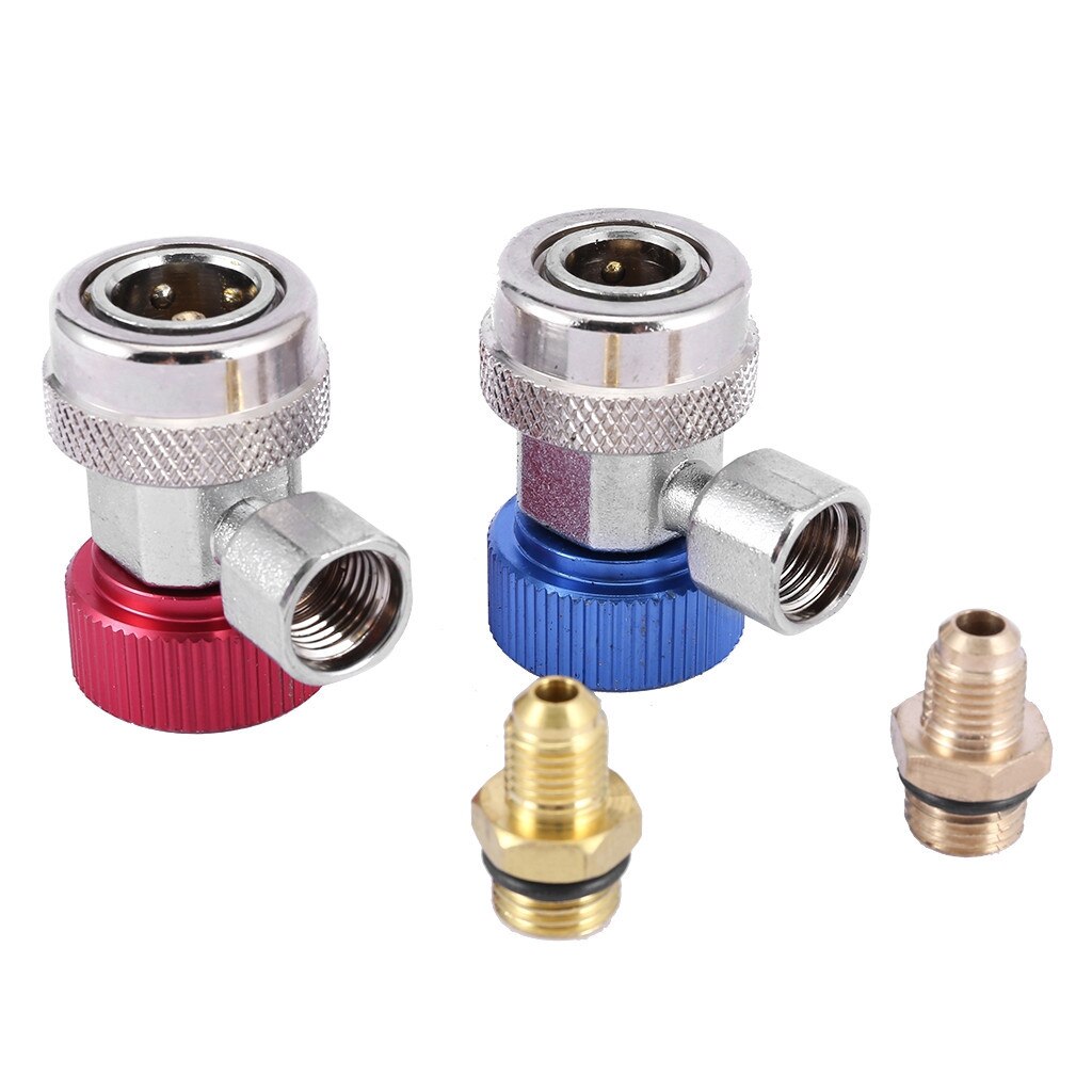 2 Stks/set Rode Hoge Kant Verstelbare Een/C R134a Snelkoppelingen Blauw Lage Kant Verstelbare Een/C R134a snelkoppelingen Connector Adapters