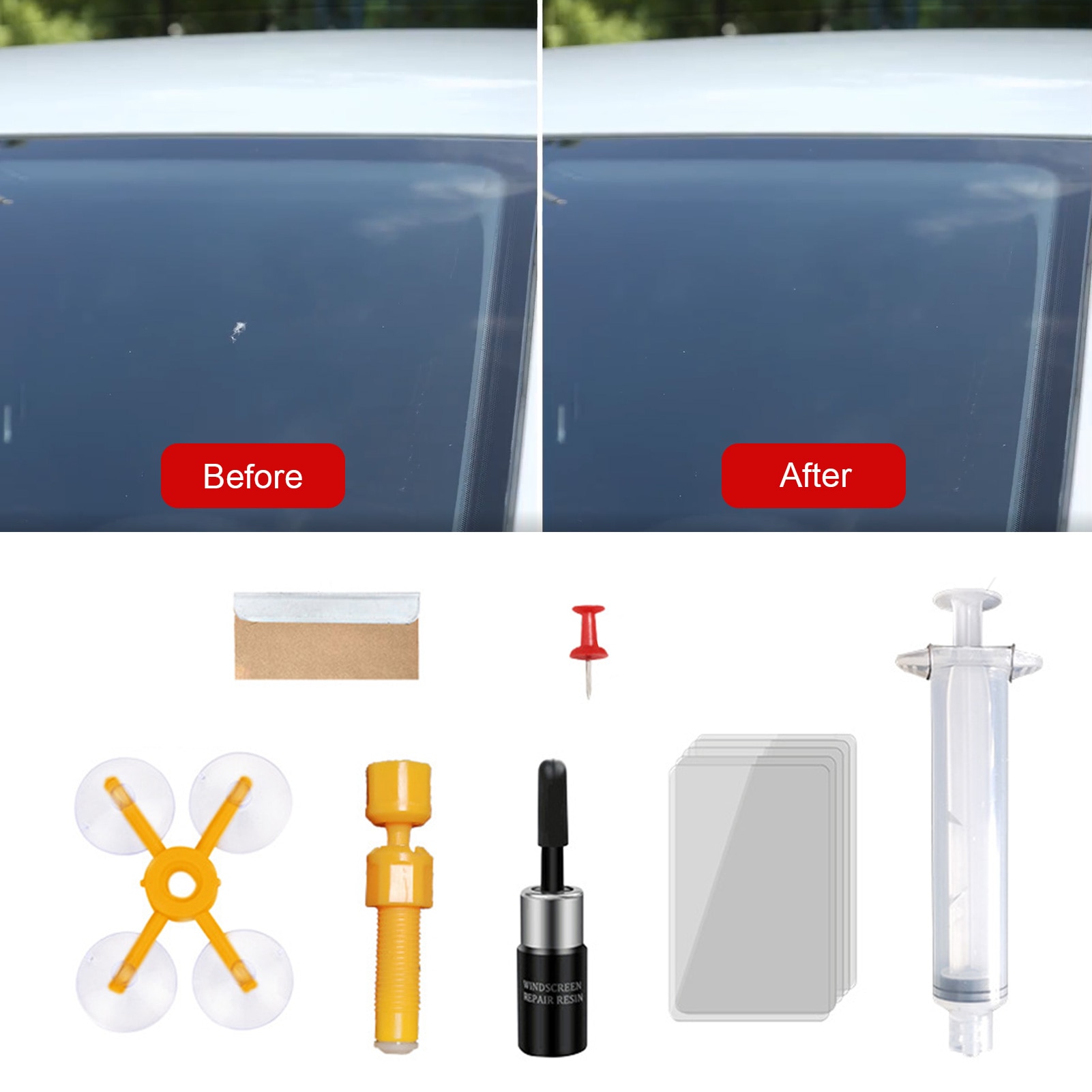 Windshield Repair Kit Auto Windshield Crack Repair Resin Tool Car Glass Repair Fluid Front Windshield Scratch Crack Repair Agent