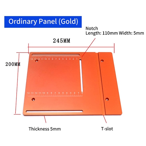 Aluminium Mini Table Saw Panel Clearance Insert Cover Plate Woodworking Benches Miter Gauge Guide Set Workbench DIY Tools: PURPLE