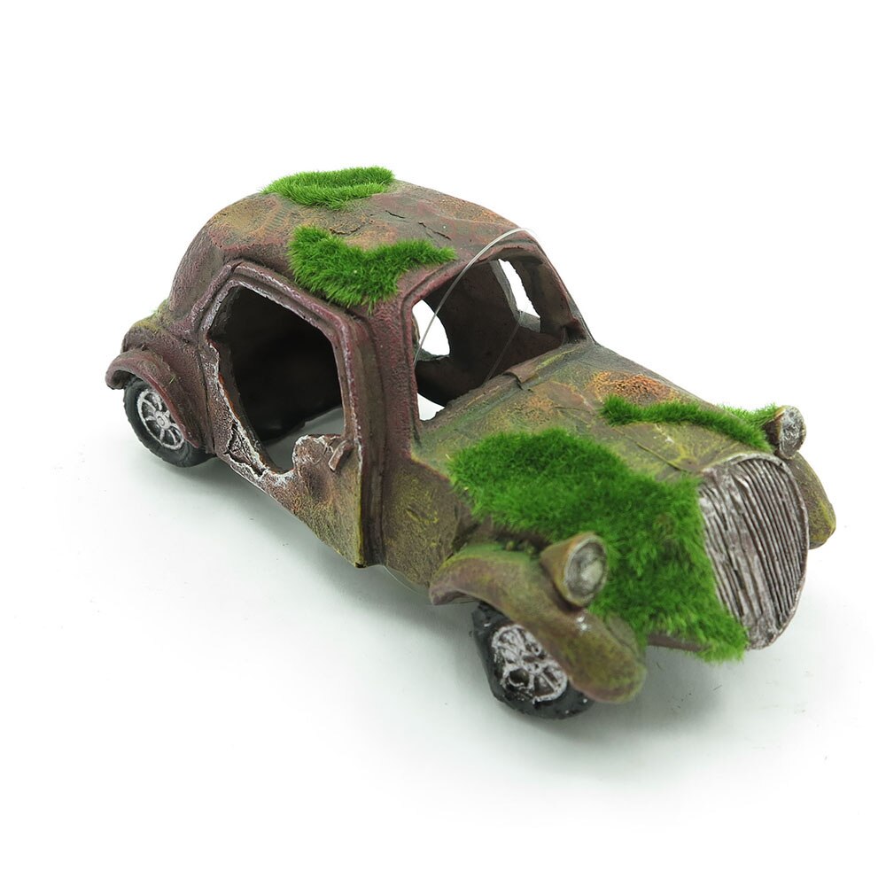 Fish Tank Car Ornament Imitation Resin Moss Vintage Old Car Aquarium Decoration Pet Aquarium Fish Tank Landscape Decor Supplies
