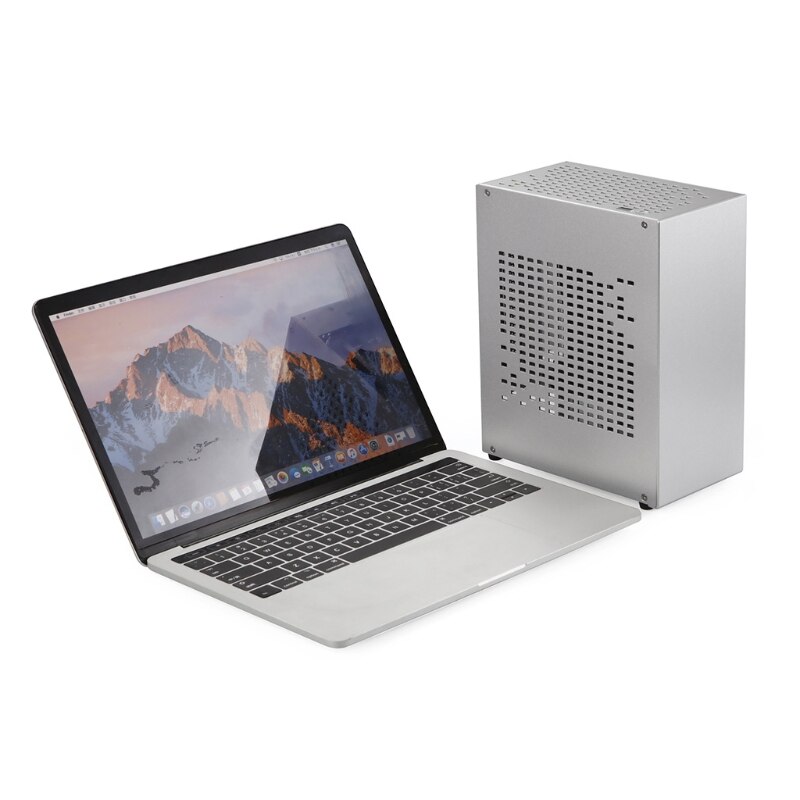 Small Form Factor Mini-ITX Case Aluminum Desktop Chassis with PCI 3.0 Riser Cable B07 HTPC Case USB3.0 ITX Enclosure