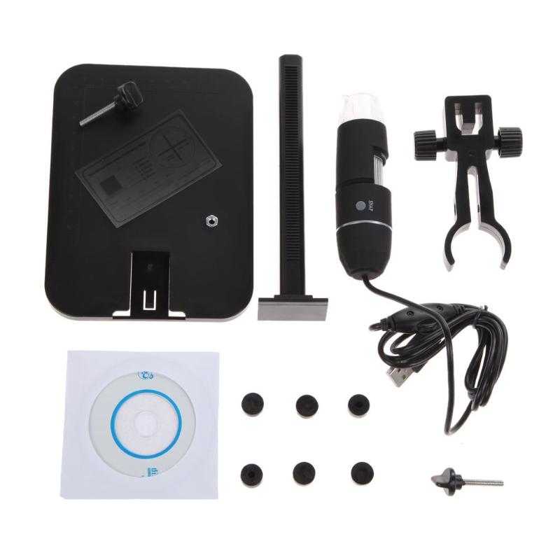 Portable Digital Electronic Microscope Endoscope Magnifier Video Camera 1000X 8 LED 2MP With Lift Stand USB Microscope