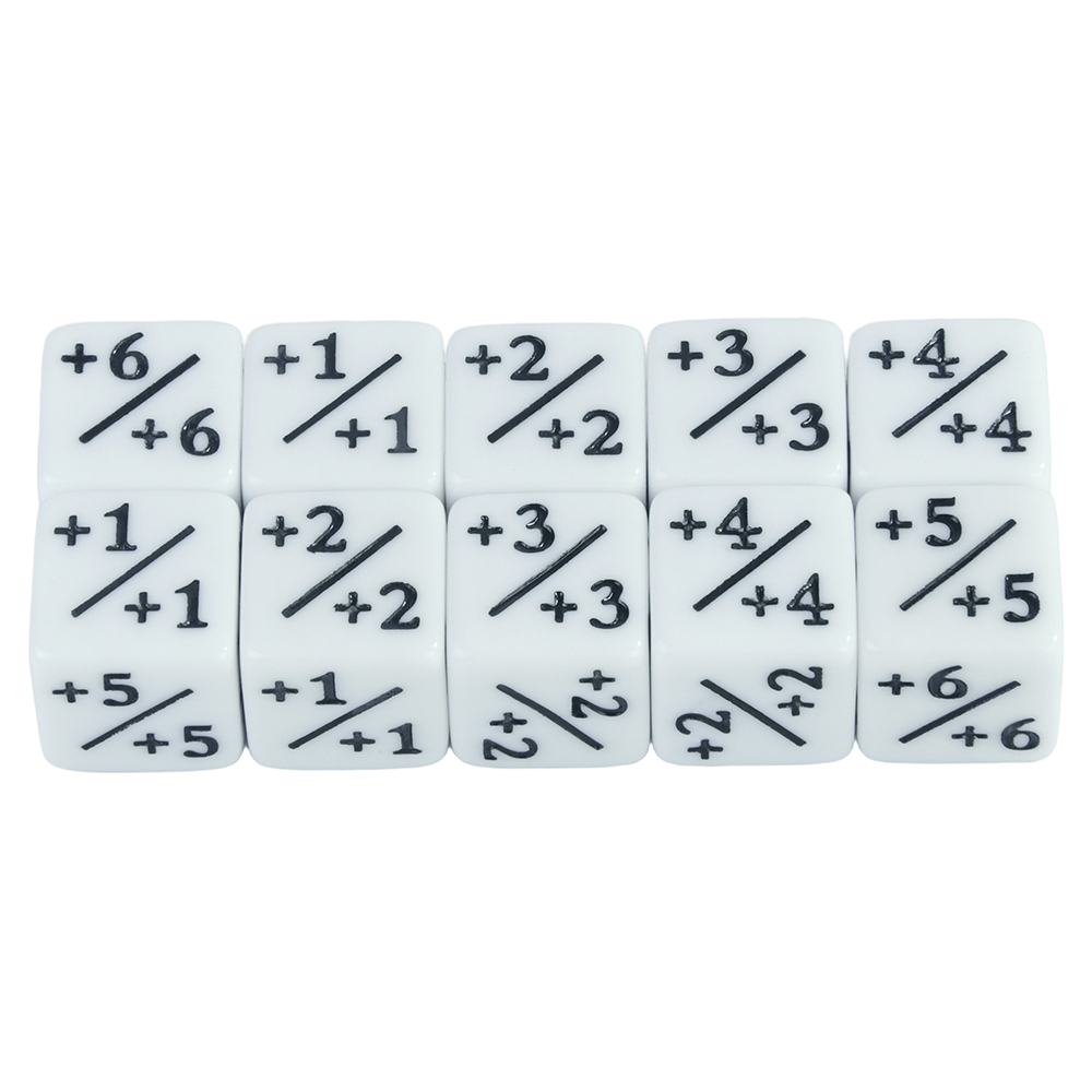 Dados D6 compatibles con accesorios de juego de cartas, dados de fichas, contadores de dados, 10 piezas: Blanco