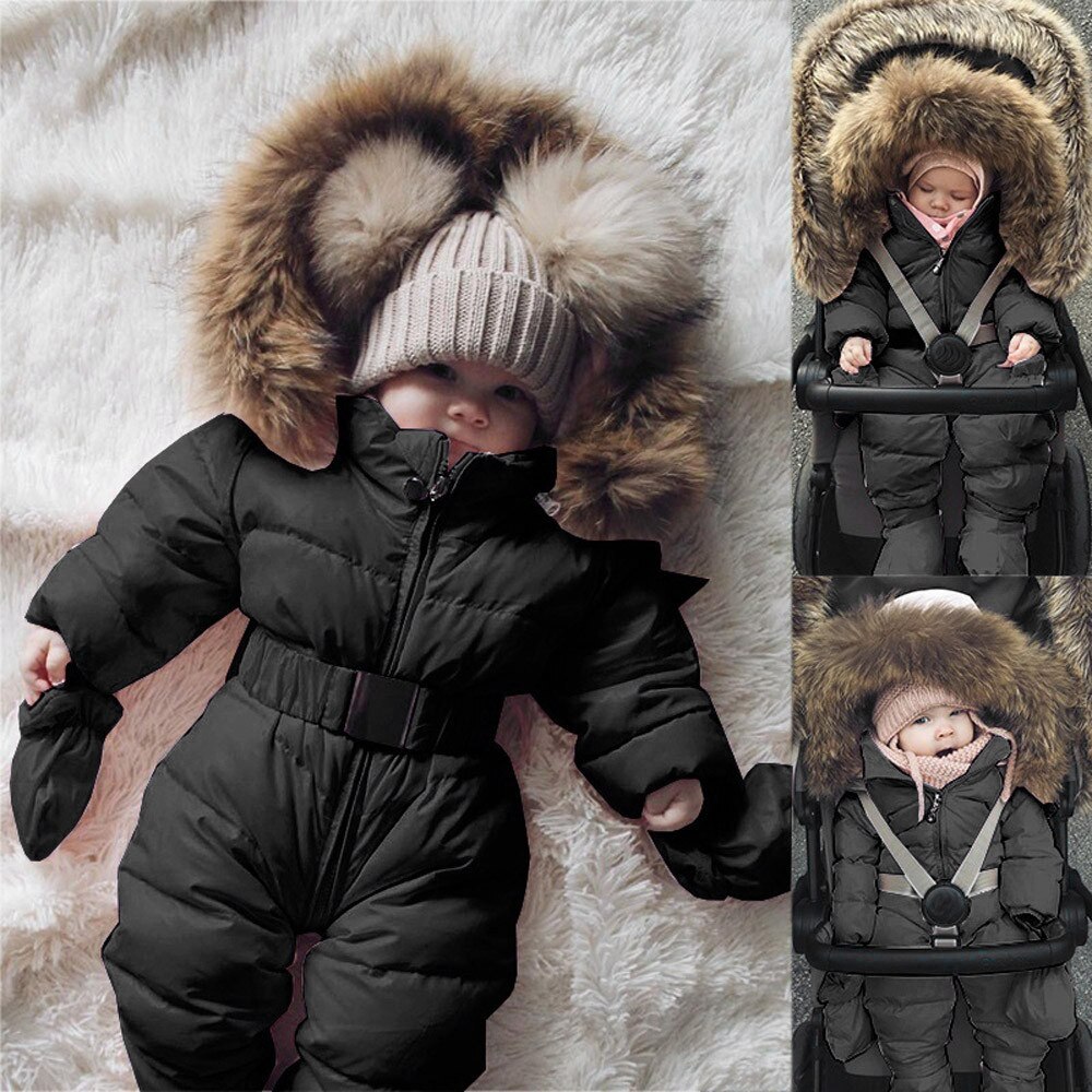 Chaqueta de otoño invierno con capucha Parkas invierno infantil mameluco para bebé niña chaqueta con capucha mono cálido grueso abrigo ropa de abrigo