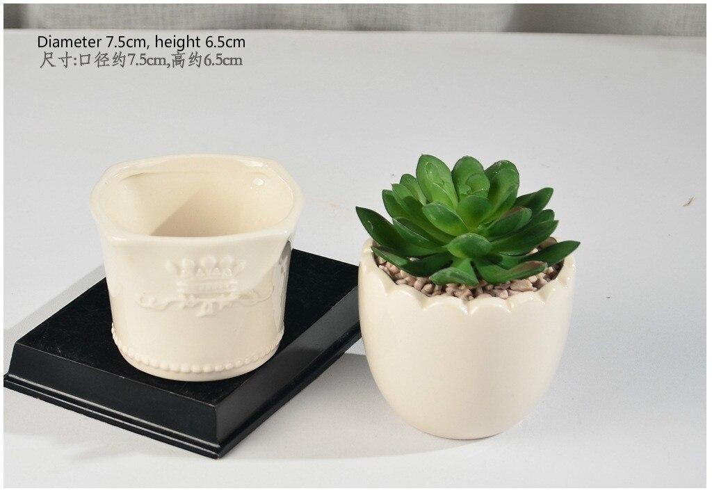 Ceramic Succulent Leaf Potted Pot Small Fresh Mini Plant Nursery Pot Office Desktop Potted Plant Succulent Pot Plant Pots: D
