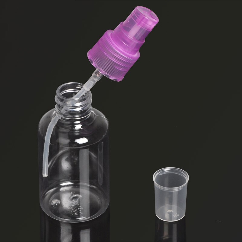 5Pcs 50ml Mini Plastic Transparent Small Empty Spray Bottle For Make Up And Skin Care Refillable Random Color Travel use