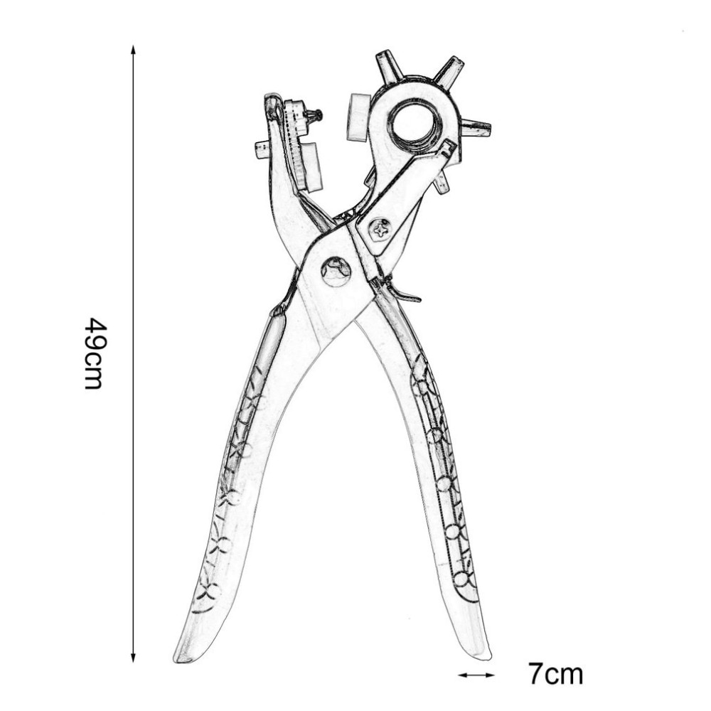 1Pc Household Belt Hole Puncher Leather Punchers Tools Holes Punch Machine 3-in-1 Hand Pliers Tool with 5 Hole Sizes