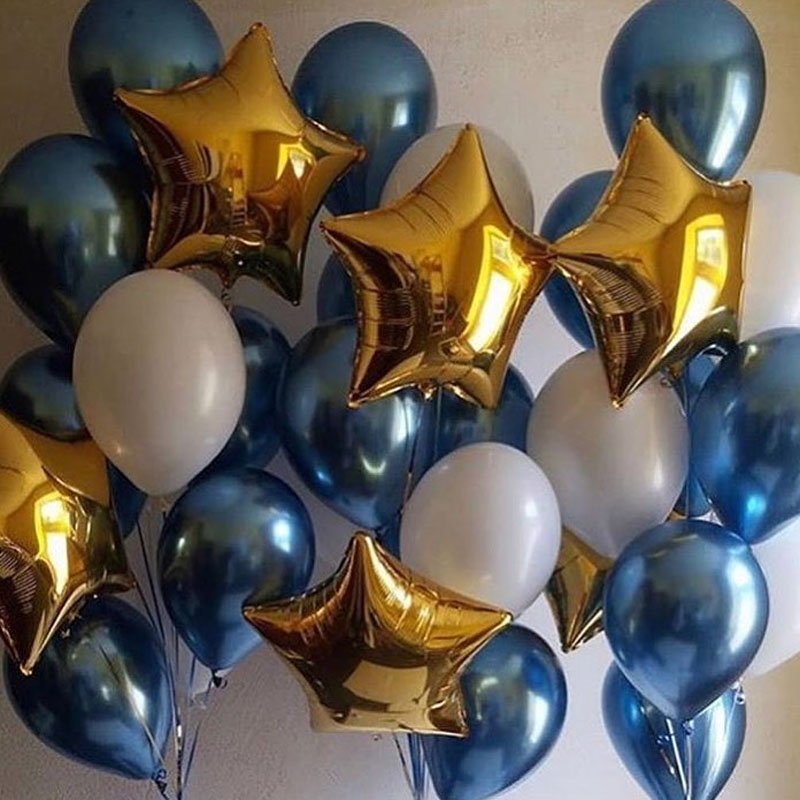 Guld sølv metal balloner deco fødselsdag folie stjerne balloner fødselsdagsfest dekorationer børn konfetti balloner til oppustelige bolde