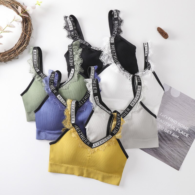 Wimpers Zilveren Lint Tube Top Mooie Terug Verpakt Borst Sport Beha Vrouwen Lingerie Ondergoed
