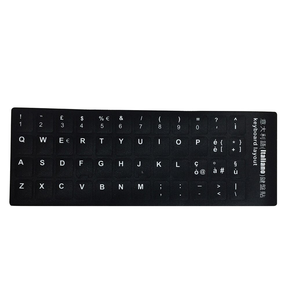 Universal Keyboard Stickers Replacement Matte Keyboard Stickers with Black Background and White Lettering L5