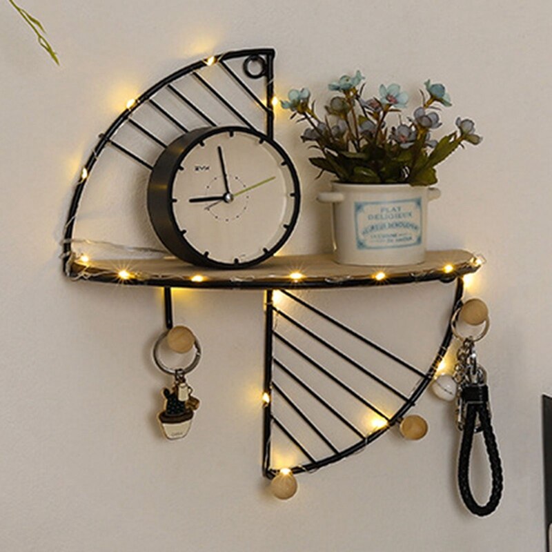 Wall Hanging Storage Rack Living Room Decorative Frame Living Room Office Home Iron Art Storage Display Shelf