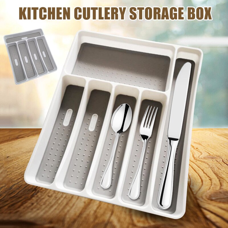 Kitchen Drawer Organizer Tray Spoon Cutlery Box Portable Storage Holder Rack AUG889