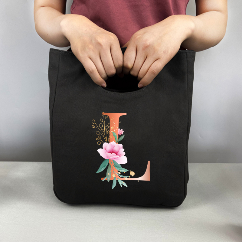 Pomarańczowe litery Unisex przenośna torba na Lunch izolowane pudełko na Lunch Tote Bag biuro lodówka pojemnik torba do przechowywania żywności Tote Bag: 9OrangeL