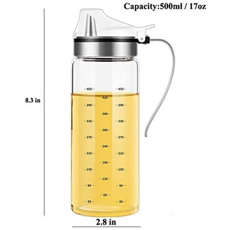 Olijfolie Dispenser Fles Olie En Azijn Dispenser Salade Dressing Cruet Glazen Fles, Loodvrij Glas Olie Dispenser