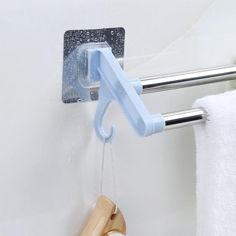 Towel Racks Double Sticks Holders Stainless Steel Wall-mounted Towel Rail Rack Bathroom Kitchen Punch-free Storage Shelf