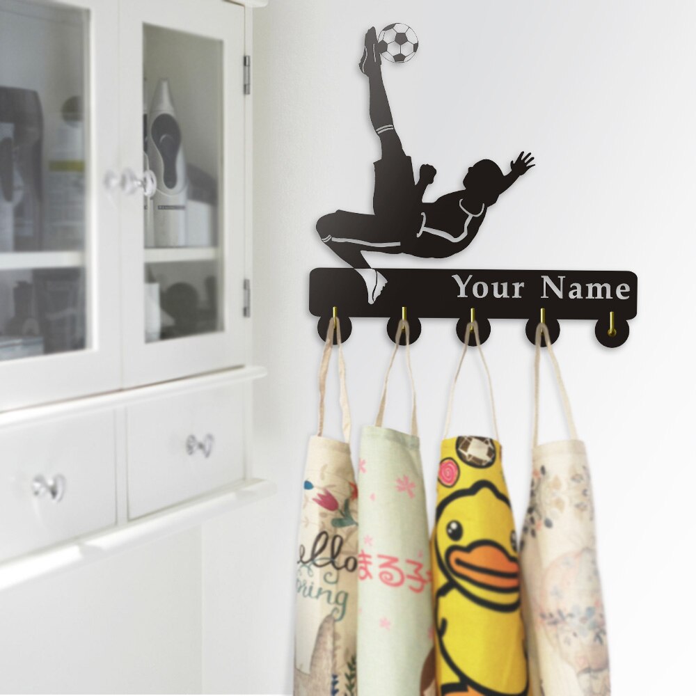 1Piece Football Soccer Player Coat Wall Hook Bicycle Overhead kick Custom Household Decor Hooks Multi-purpose Wall Hanger