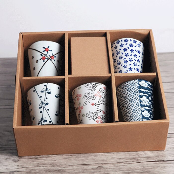 Nimitime japansk keramikkopp handmålad blommig tekopp kaffekopp ölmuggset