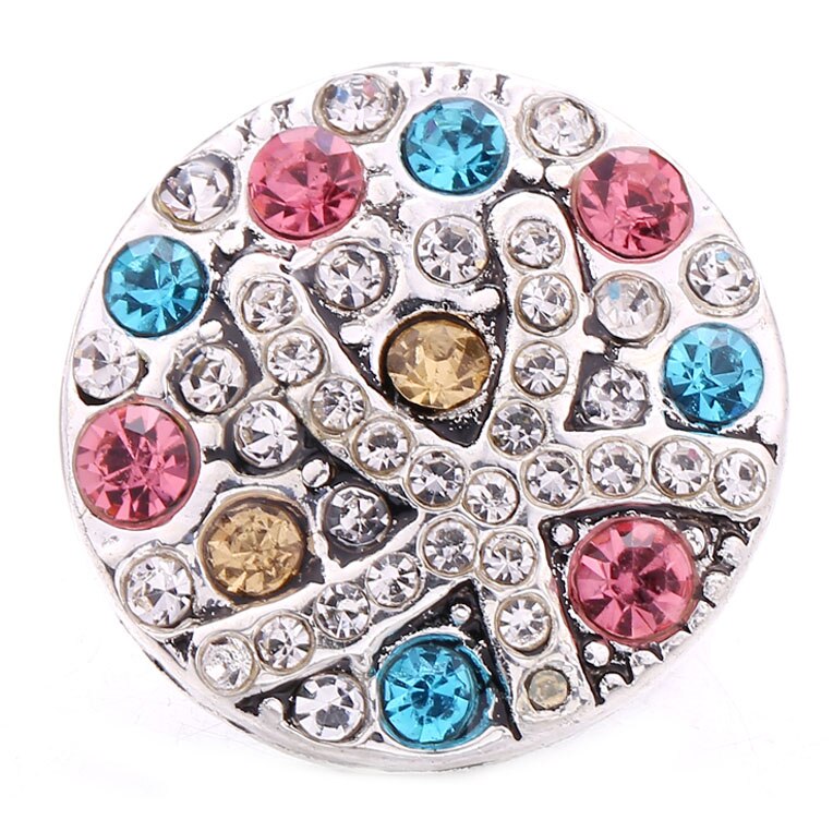 5pcs/lot Snap Jewelry Rhinestone Butterflu Love Heart 18mm Snap Buttons Round Metal Charms Fit Snap Bracelet Bangles: 1