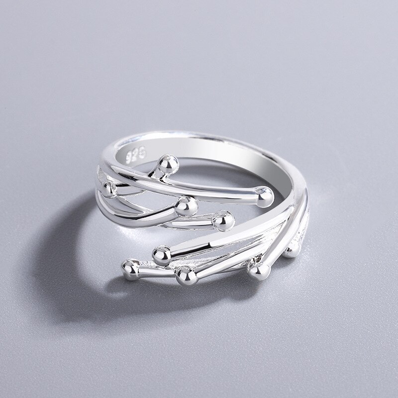 Bague en argent Sterling 925 véritable pour femmes, bijoux fins et minimalistes avec cœur creux, réglable, de fête: pink