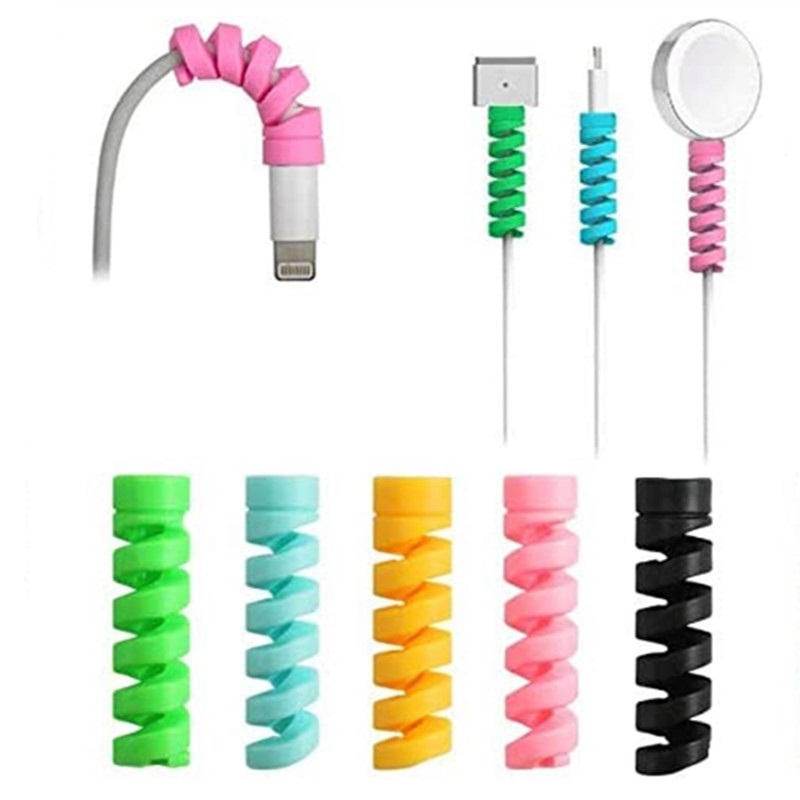 10 Pcs Spiraal Kabel Protector Silicone Data Lijn Beschermende Winder Voor Iphone Android Usb Opladen Headset Lijn Beschermhoes