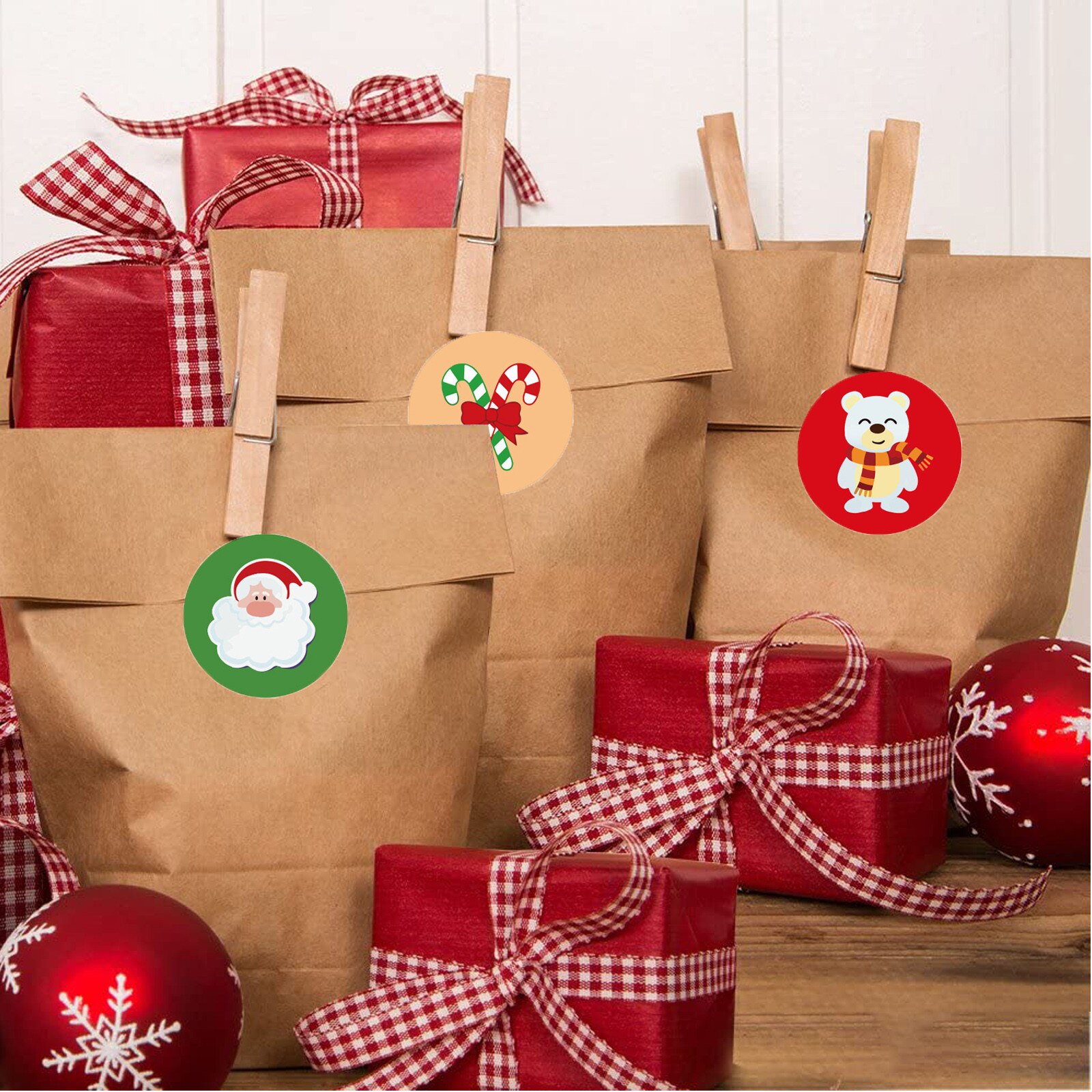 1 Roll 500 Posts Round Designs Merry Christmas Pac... – Grandado