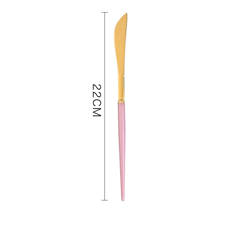 4PC Gold Travel Portable Tableware Cutlery Set 304 Stainless Steel Cheap Black Flatware Food Service Dinnerware Dinner Set