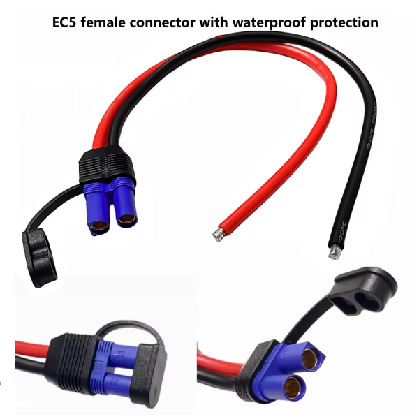 Ec5 stecker (männlich/weiblich) , 100a 10 silikonkabel mit wasserdichtem verlängerungskabel, notstartkabel für auto, modellflugzeug: Grau