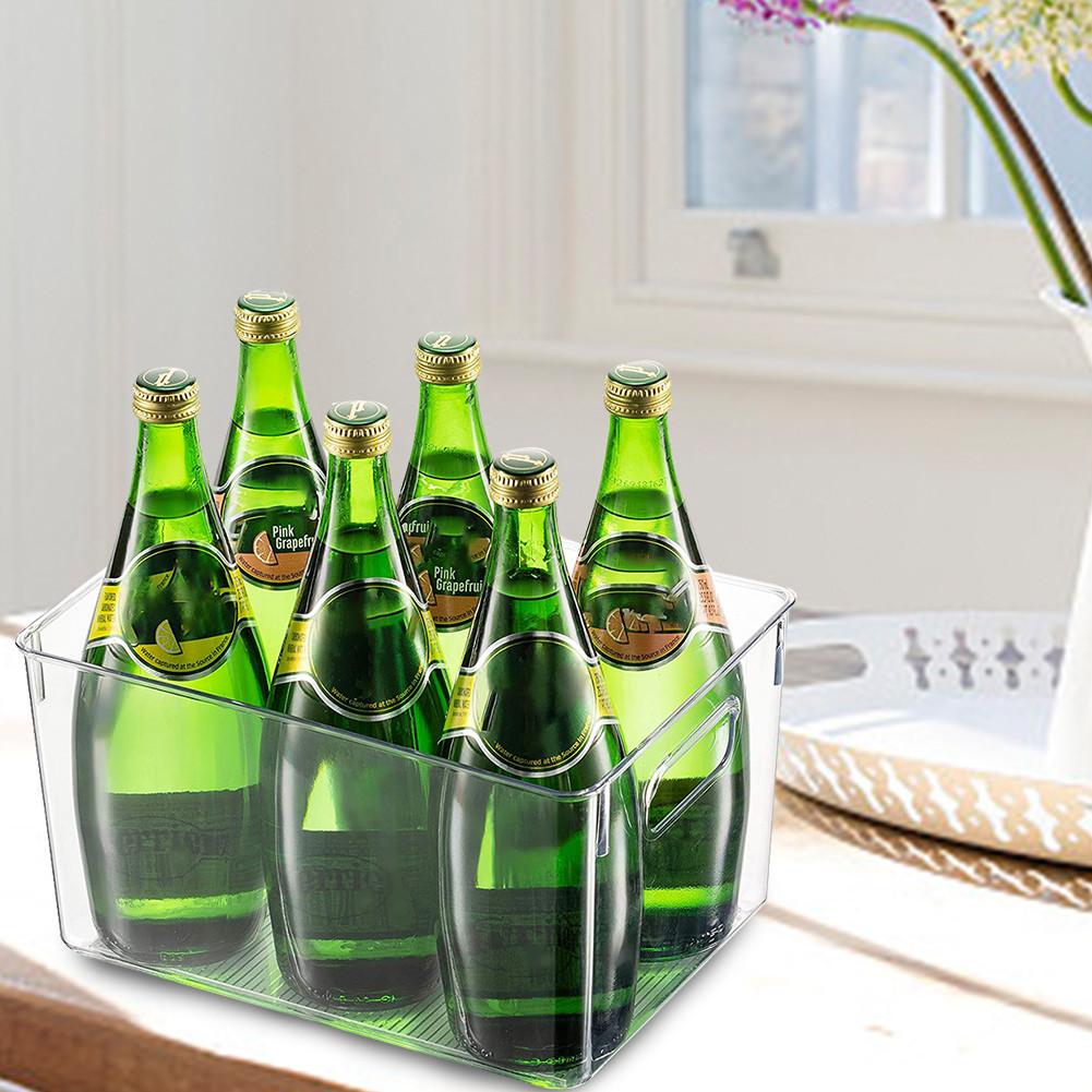 Clear Pantry Organizer Bins Household Plastic Food Storage Basket Box For Kitchen Countertops Cabinets Refrigerator Freezer