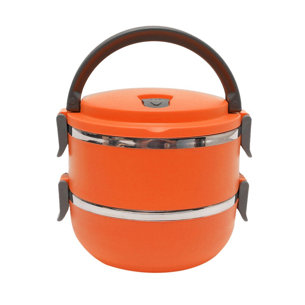 2 Lagen Eenvoudige Europese Stijl 304 Rvs Containers Thermische Lunch Case Geïsoleerde Bento Box Draagbare Voedsel Bergingen: OR