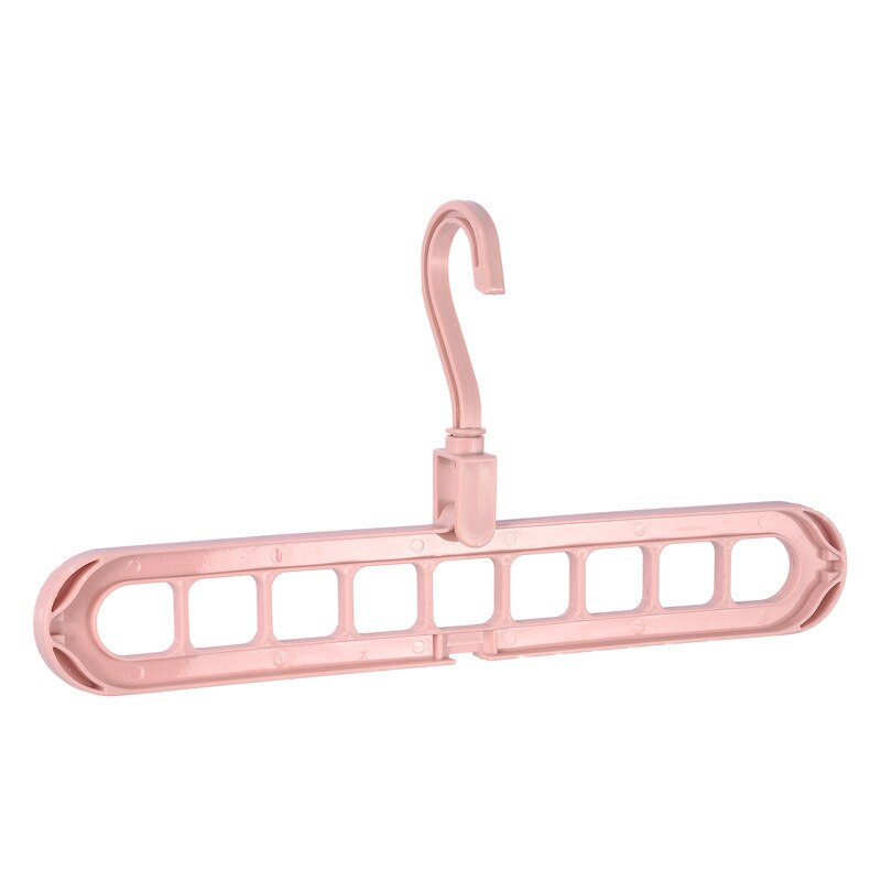 9-hole Clothes hanger organizer Space Saving Hanger multi-function folding magic hangers drying Racks Scarf clothes Storage: Red