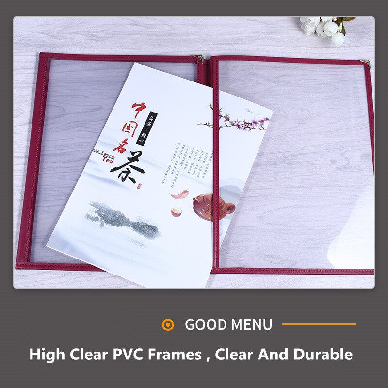 A4 Menu Cover Books 8.5&quot;x11&quot; Single Page 2 View Restaurant Cafe Recipe Menu Holder Covers Frames