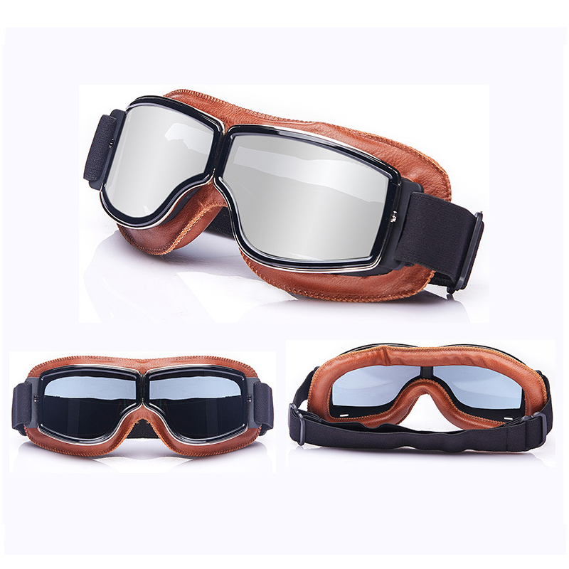 Universal vintage motorcykel beskyttelsesbriller pilot aviator motorcykel scooter biker briller hjelm beskyttelsesbriller sammenfoldelig til: 1