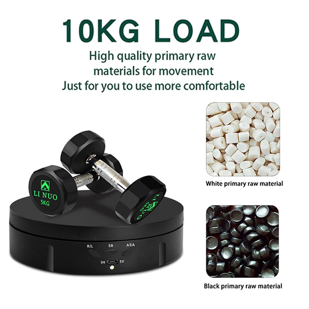 Rotating Display Stand 5.75inch USB Rechargeable 3D Models Props For Photography 3 Speeds Adjustable Electric Jewelry Holder