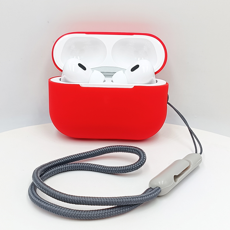 Estuche para Apple Airpods Pro 2 (solo estuche, no incluye auriculares), accesorios para Airpods Pro 2, estuche de silicona para Apple AirPod Pro 2, estuche protector suave para Airpods Pro2: Rojo
