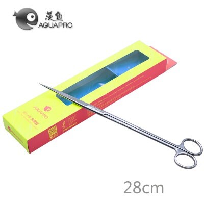 ADA AQUAPRO Plant Cleaning Tools Stainless Steel Scissor Tweezer Scoop Scraping algae knife Aquarium Water Fish tank: Straight scissor 28