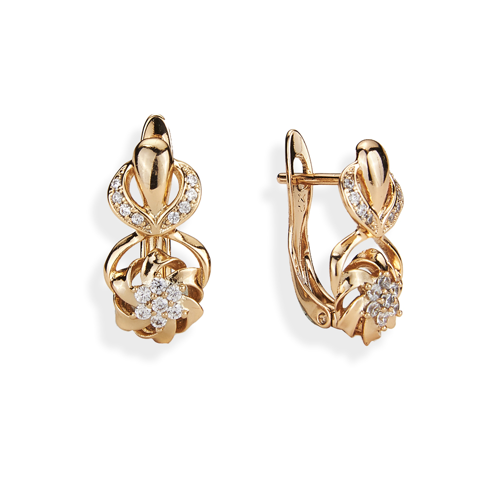 Pendientes colgantes de cristal de circón de para mujer, aretes estéticos de redondos huecos de Color dorado, de joyería: Azul de zinc