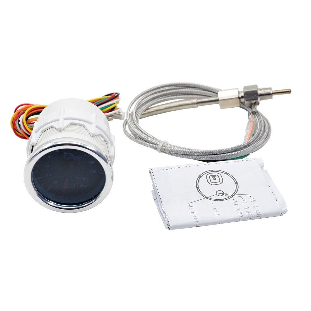 Dragon 52mm Auto Car Ext Temp Gauge Pointer Exhaust Gas Temperature EGT Exhaust Temp Meter