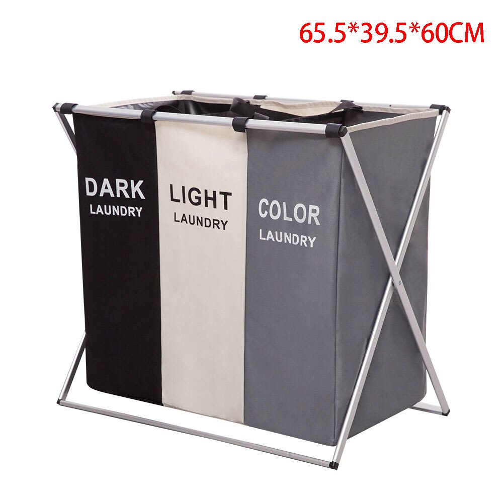 3/2/1 Foldable Girds Laundry Basket Oxford Cloth Dirty Clothes Storage Organizer Laundry Hamper Sorter Washing Laundry Basket: 3 Pcs C
