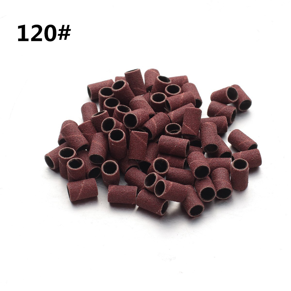 100 Uds Kit de tambor de lijado 80 #120 #180 # taladro clavo Bits herramientas abrasivas Dremel accesorios papel de lija mango herramientas rotativas: 120