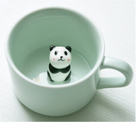 Cartoon Ceramic Mugs Cute Animal Coffee Milk Tea Cup 220ml Novelty Birthday Mugs: Panda