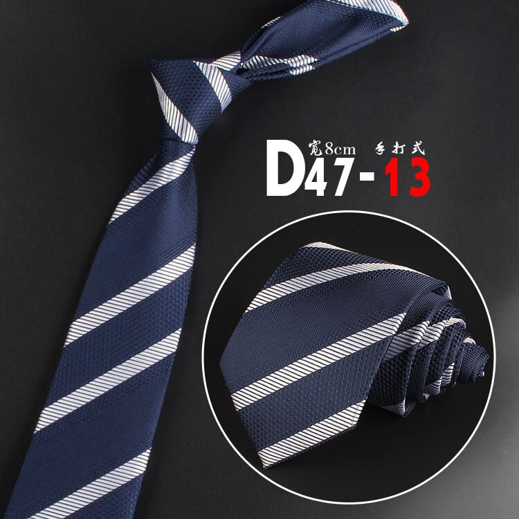 8Cm Jacquard Gestreepte Stropdas Voor Mannen Vrouwen Polyester Elegante Hals Voor Bruiloft Business Volwassen Suits Skinny Ties retro Stropdas: D47-13