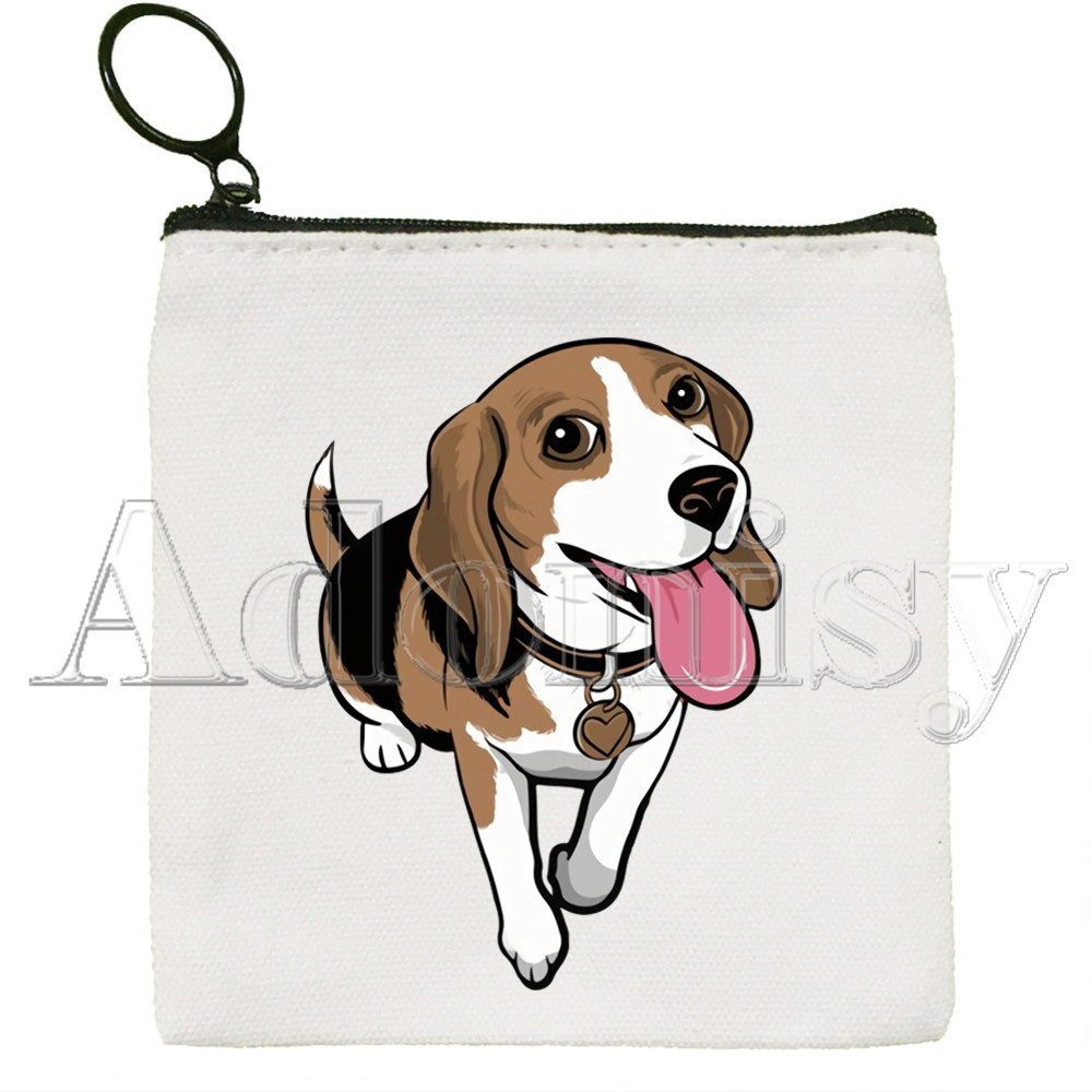 Beagle Nette Einfarbig Leinwand Geldbörse Kleine Frische Neue Reißverschluss Schlüssel Tasche Hand Tasche: J