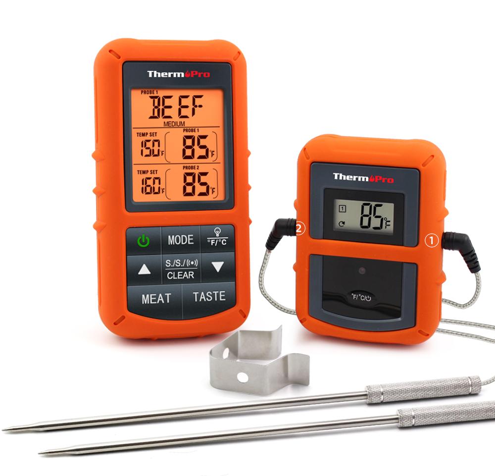 ThermoPro TP-20S Remote Wireless Digital Oven Thermometer Stainless Steel Probe Large Backlit Screen with Timer