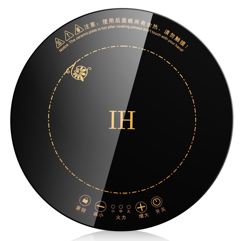 CHCYUS Round electric magnetic induction cooker wire control Embedded mini hob Burner Commercial waterproof pot stove cooker: Touch control / EU