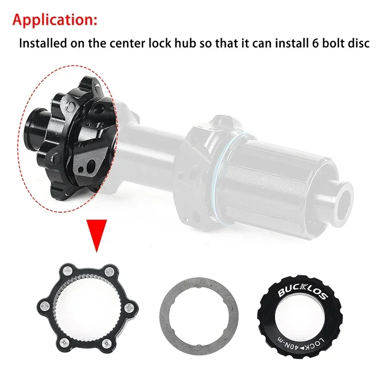 BUCKLOS Bicycle Center Lock To 6 Bolt Rotor Lock Ring Adapter Road Bike Disc Brake Rotor Lock Cover Ring Converter for Shimano