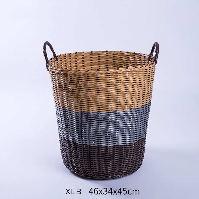1pc oppbevaringskurv for tøy i rotting for barn barneleker arrangør stor vask av skitne klær kurv hjem diverse oppbevaringsfat: Xl b